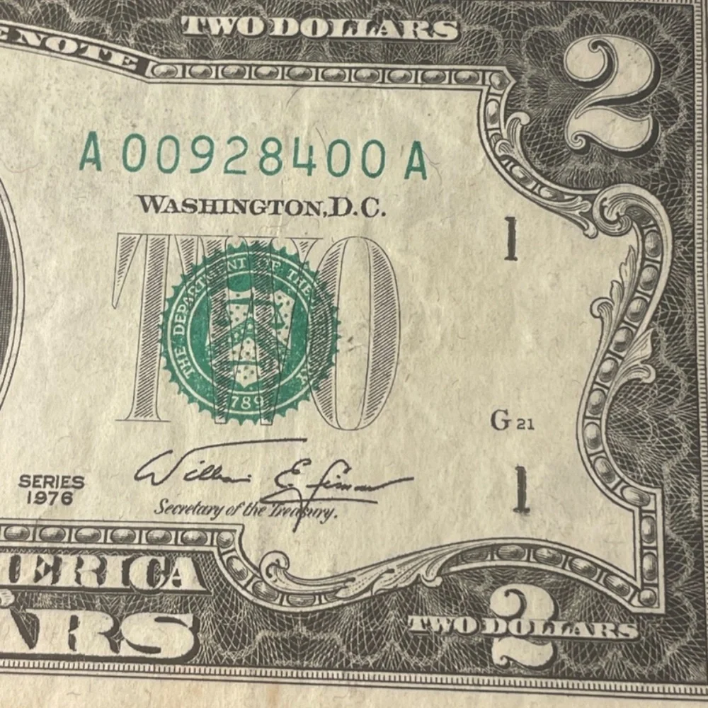 1976 Bicentennial Low #A00928400A Two Dollar Bill RARE   #205712142005 - Picture 4 of 6
